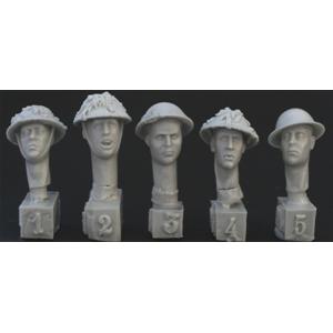 HORNET: 5 heads in British WW2 helmets