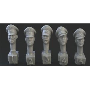 HORNET: 5 teste tedesche con berretto con visiera da ufficiale