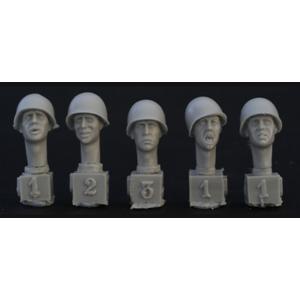 HORNET: 5 heads, US M1 plain steel helmet