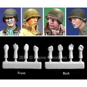 Alpine Miniatures: 1/35; US Helmet Heads & Hands