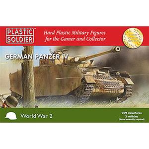 PLASTIC SOLDIER CO: 1/72 Easy Assembly German Panzer IV Tank - 3 models per box