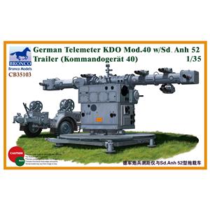 Bronco Models: 1/35; Telemetro tedesco KDO Mod.40 w/Sd.Anh 52 con carrello (Kommando-Gerät 40)