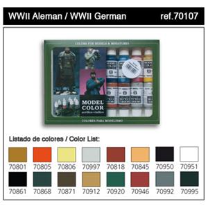 Vallejo Model Color 16 colors set German Colors WWII  17 ml